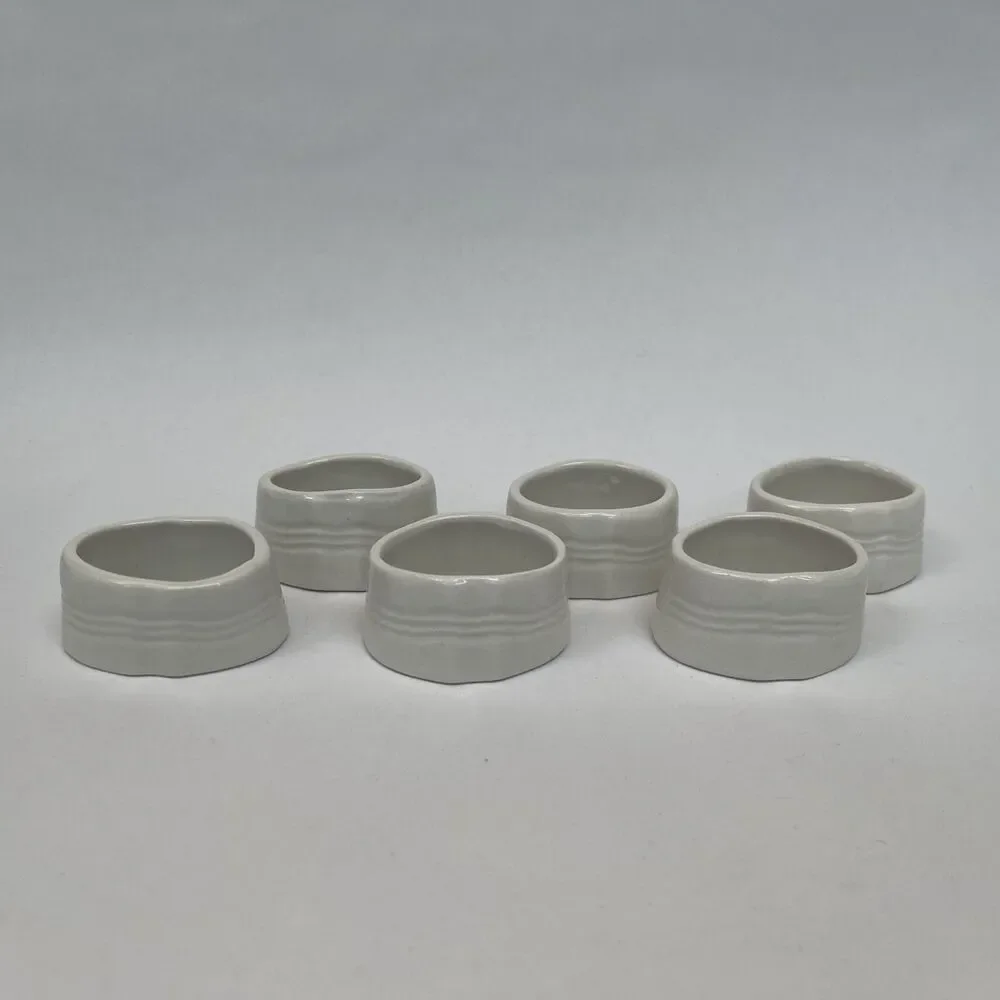 Napkin‎ Rings All White Lot of 6